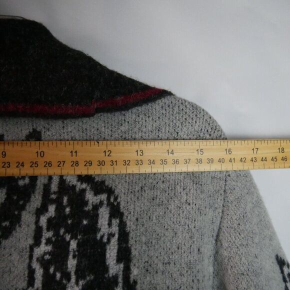 Maxsport Women's Size S Gray Black Sweater Cardigan Coat Big Paisley - Picture 8 of 12